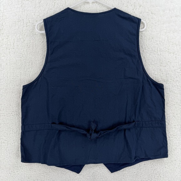 Casey & Max Vest Womens Large Blue Embroidered Floral Button Front Fall Art - Picture 2 of 6